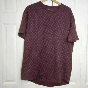 BYLT Men's Burgundy Cotton Tshirt XL Fitted